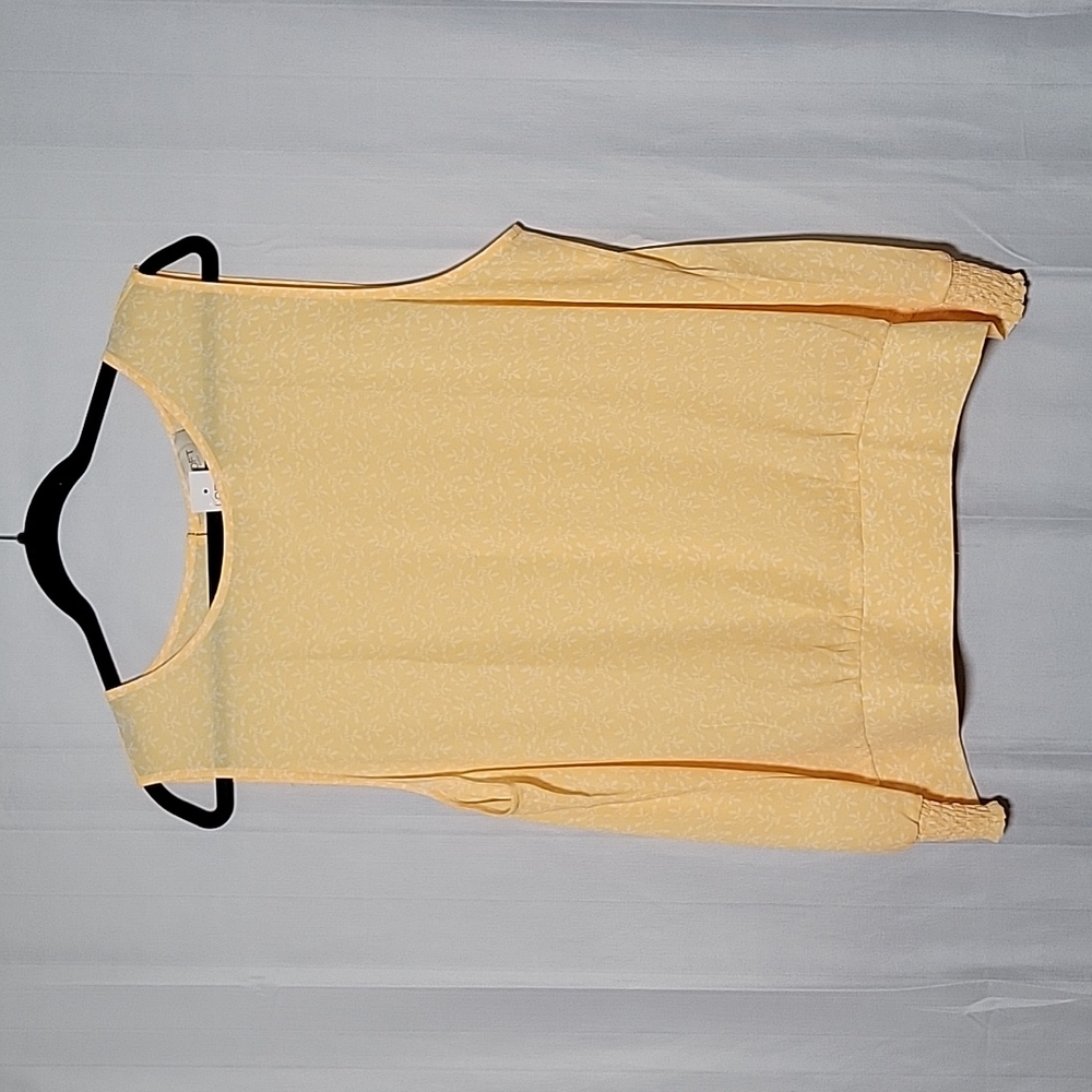 LOFT Women's Yellow Banded Bottom Top XXL